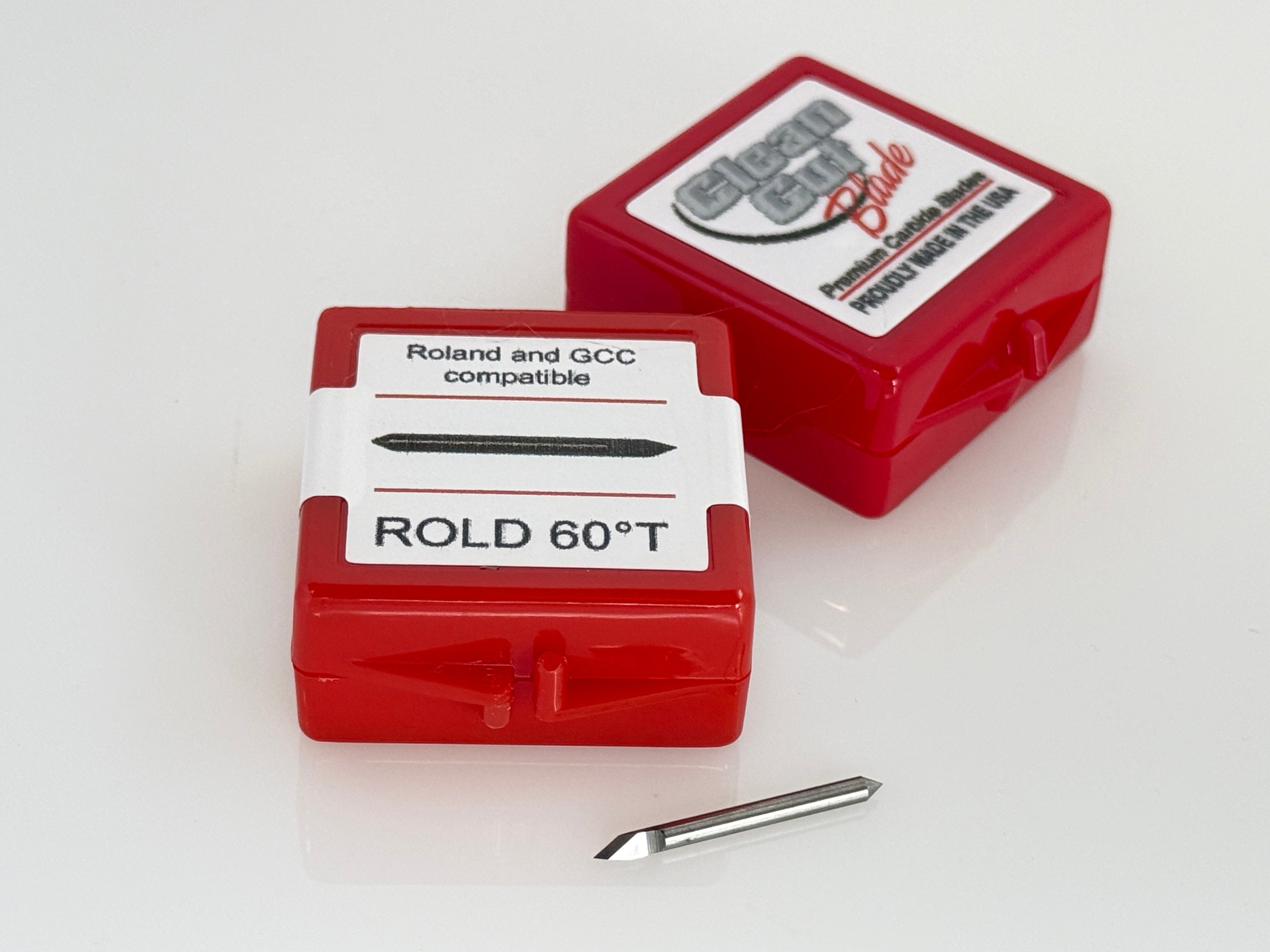 Two red containers with 60° thinned Roland blade.